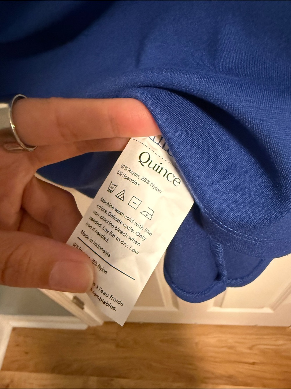 Quince Cobalt Cap-Sleeve Sheath Dress - Picture 5 of 6